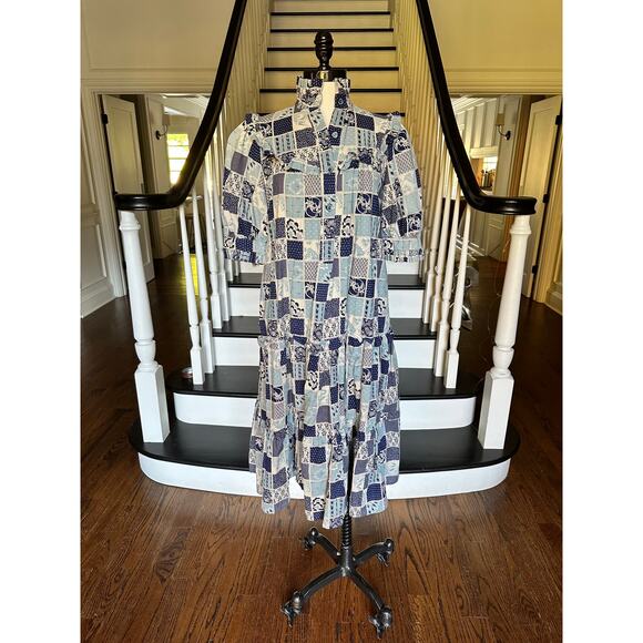 Vintage Boho Hippie Prairie Ruffle Dress Cottage Artsy Anthro Hawaiian Dress - Picture 4 of 12